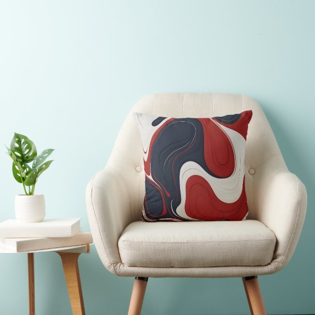 Coussin bleu blanc et rouge (Chaise)