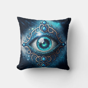 Coussin Bleu Bleu Bleu Tous Voir les yeux Illuminati