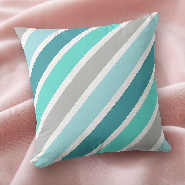 Coussin Bleu bleu gris blanc Gris blanc (Créateur téléchargé)