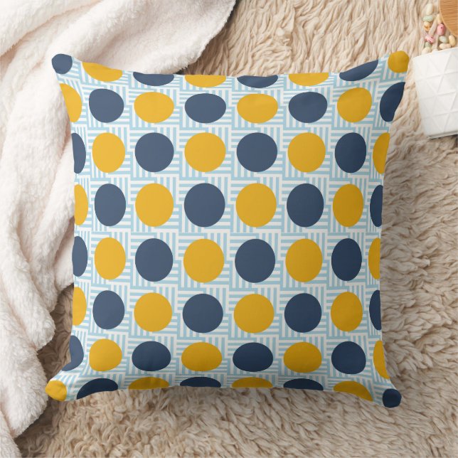 Coussin Bleu bleu jaune bleu foncé point 20x20 (Couverture)