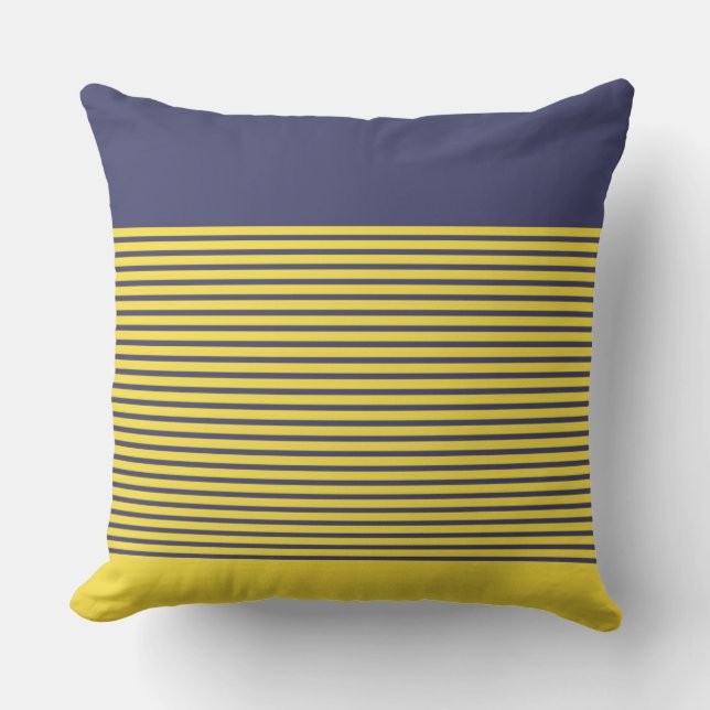 Coussin Bleu bleu jaune de la marine (Recto)