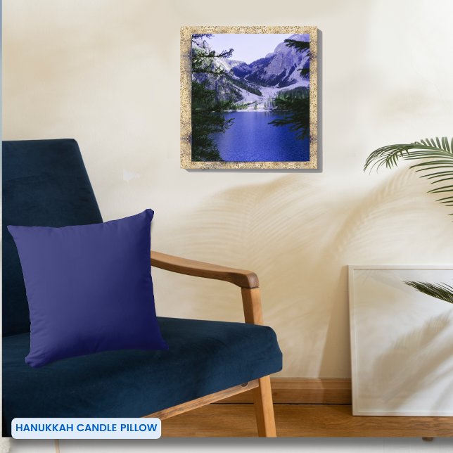 Coussin Bleu bleu marine couleur simple (Simple Solid Color Navy Blue Throw Pillow)