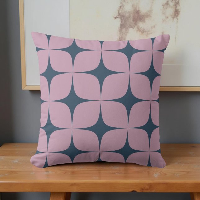 Coussin Bleu bleu marine Mid Century moderne Vintage (Créateur téléchargé)