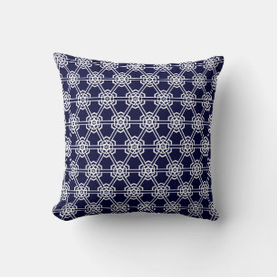 Coussin Bleu bleu marine motif abstrait solide arrière