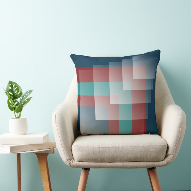 Coussin bleu bordeaux turquoise (Chaise)