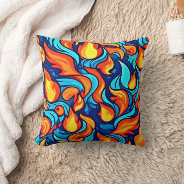 Coussin Bleu brillant Abstrait (Couverture)