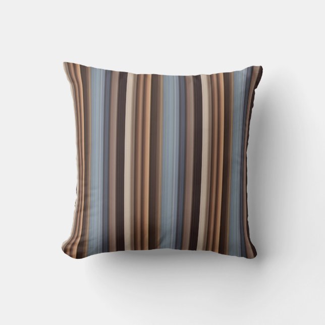 Coussin Bleu Brown Large bande de dégradé Motif moderne (Recto)