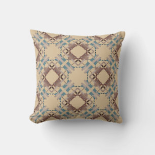 Coussin Bleu Brown Tan Sud-Ouest Art Look Carrelages croqu