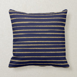 Coussin Bleu Brush Strokes