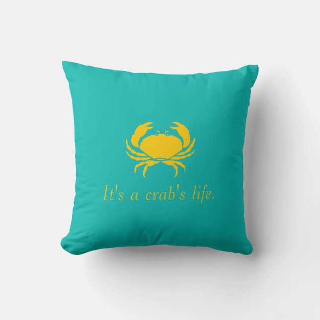 Coussin Bleu c'est la vie d'un crabe personnalisent le (Recto)