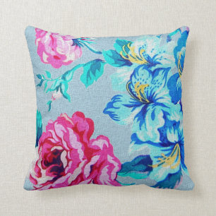 coussin bleu-clair de fleur