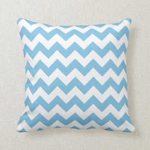 Coussin Bleu clair et blanc Chevron