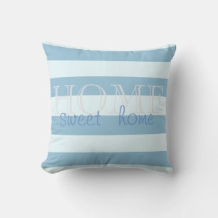 Coussin Bleu clair moderne, Home Sweet Home