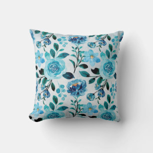 Coussin Bleu clair Pays Motif Floral