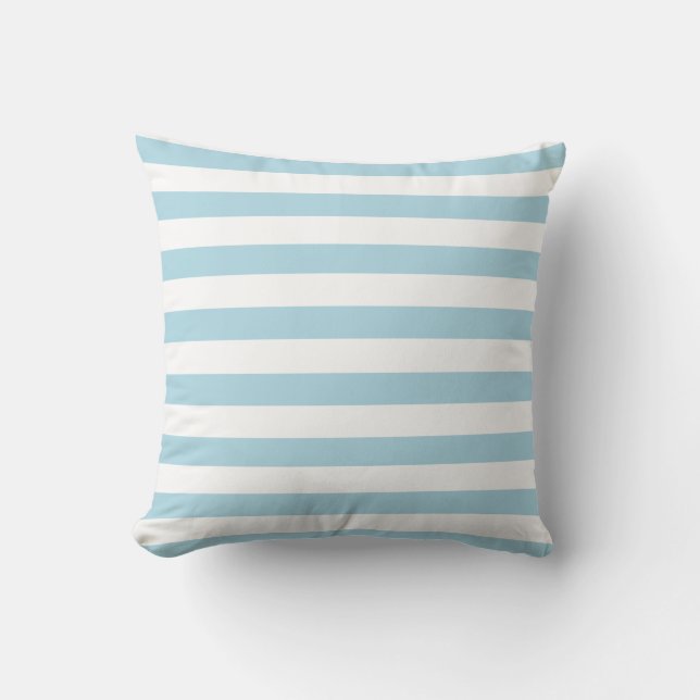 Coussin Bleu clair Stripes Vacances Été Pastel (Recto)
