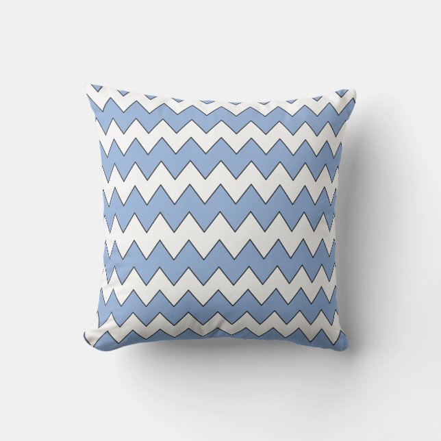 Coussin bleu clair Zig Zag (Recto)