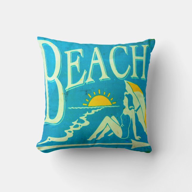 coussin bleu classique de plage (Recto)