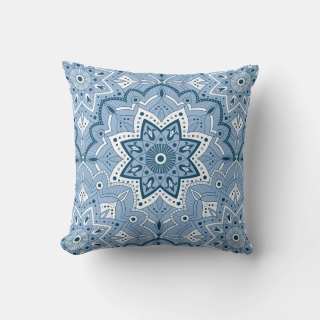 Coussin Bleu coloré islamique incomparable (Recto)