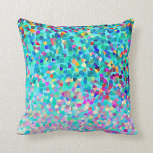 Coussin Bleu coloré Multicolore Abstrait Art Motif