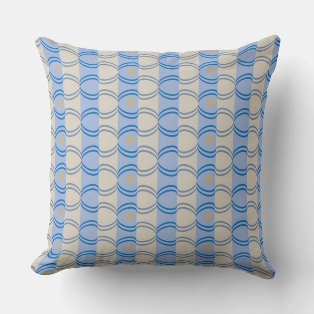 Coussin Bleu courant Tan de Candystripe (Recto)