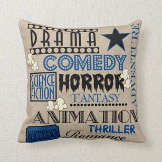 Coussin Bleu Coussin-Foncé de billet de genre de cinéma de