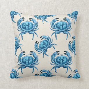 Coussin Bleu Crabes Bord de mer
