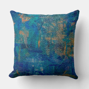 Coussin Bleu cuir