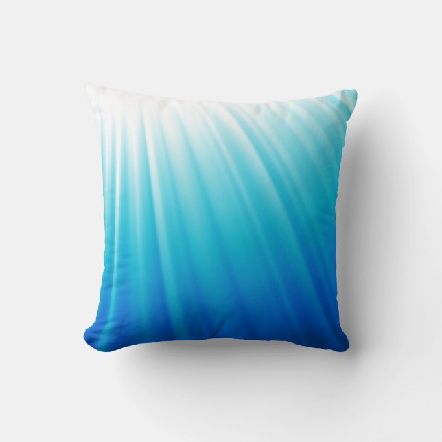 Coussin bleu d'aqua blanc léger merveilleux (Recto)