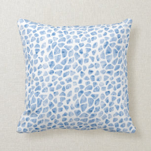 Coussin bleu d'aquarelle de poster de animal