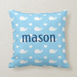 Coussin bleu de bébé de très bon goût de baleine