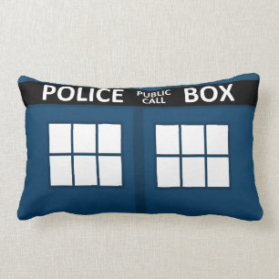 Coussin bleu de boîte de police