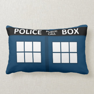 Coussin bleu de boîte de police