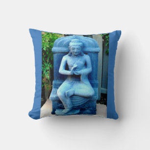 Coussin bleu de Bouddha de jardin
