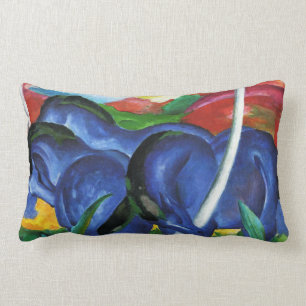 Coussin bleu de chevaux de Franz Marc