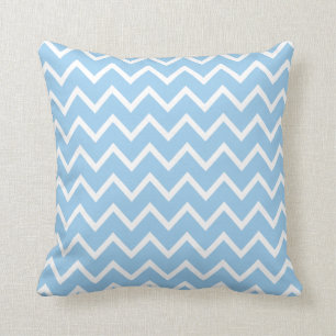Coussin bleu de Chevron de grand bleuet