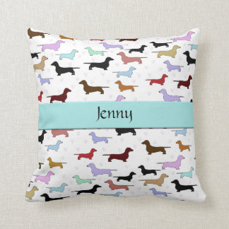 Coussin bleu de chien de teckel