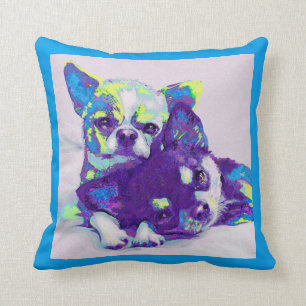 coussin bleu de chiwawas