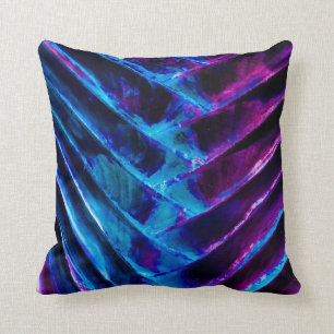 Coussin Bleu de cobalt et voyageur pourpre vibrant de
