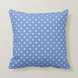 Coussin Bleu de Cornflower avec Pois blancs