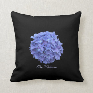 Coussin bleu de fleur de fleur d'hortensia