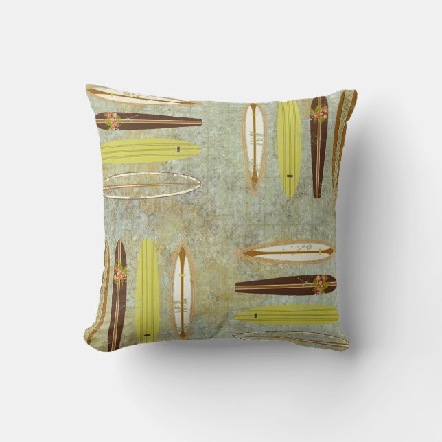 Coussin bleu de formica de carreau de planches de surf de (Recto)