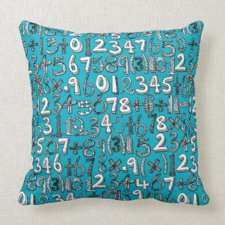 Coussin bleu de griffonnage de maths
