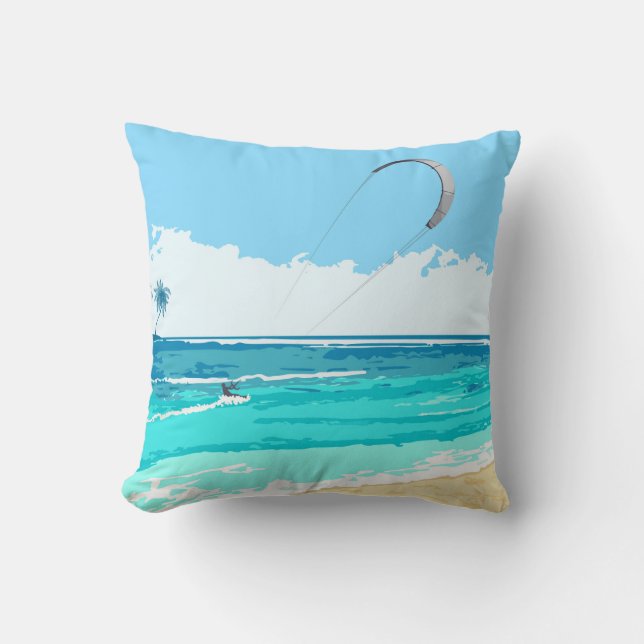 Coussin bleu de Kitesurf (Recto)