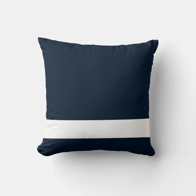 Coussin Bleu de marine solide avec Bleu Bleu Bleu Bleu Ble (Recto)