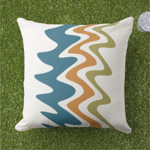 Coussin Bleu de mer Citrouille orange vert olive