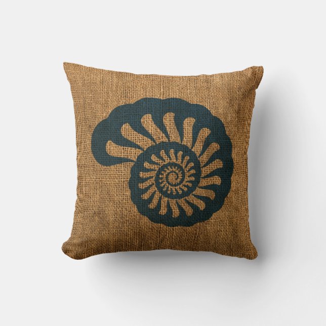 Coussin Bleu de mer profonde de Shell de Nautilus (Recto)