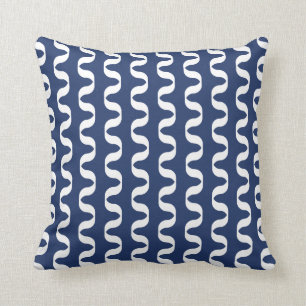 Coussin bleu de minuit de motif de torsion