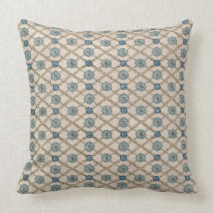 Coussin Bleu de motif et jaune turquoises