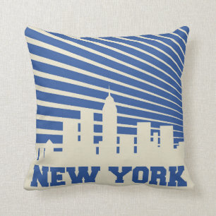 Coussin Bleu de New York City