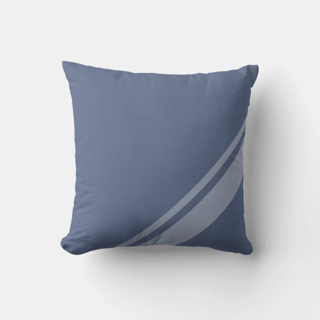 Coussin Bleu de pigeon rayé élégant (Recto)